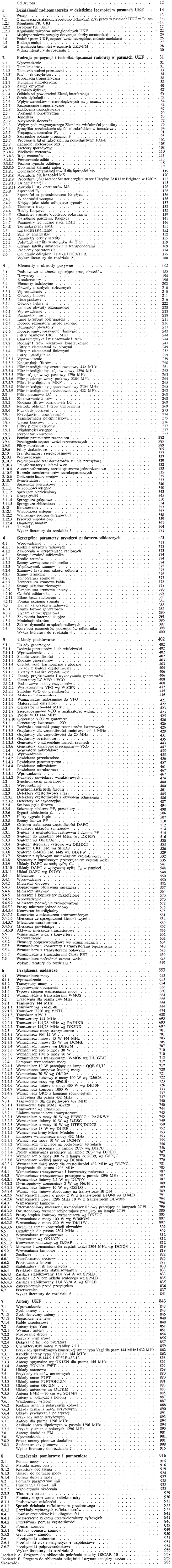 Poradnik ultrakrótkofalowca - spis treci